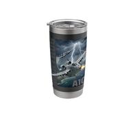 A-10 Warthog Military Aviation Lightning Storm Graphic Stainless Steel Insulated Tumbler