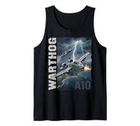 A-10 Warthog Military Aviation Lightning Storm Graphic Tank Top