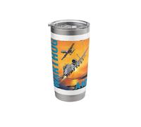 A-10 Warthog Military Aviation Sunset Stainless Steel Insulated Tumbler