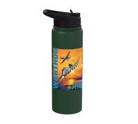 A-10 Warthog Military Aviation Sunset Stainless Steel Insulated Water Bottle
