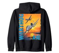A-10 Warthog Military Aviation Sunset Zip Hoodie