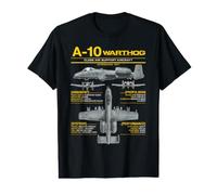 A-10 Warthog Military Jet Spec Infographic Yellow Value Graphic T-Shirt