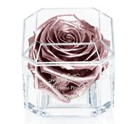 A 100% Real Rose That Lasts Years - Eternal Petals, Handmade in UK - White Gold Solo (Rose Gold)