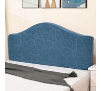 A-100cm-120cm Blue Bed Headboard Protector Slipcover - Universal Curved Single/King/Double Bed Backrest Cover, Dust Cover for Wood/Leather