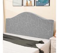 A-160cm-180cm Grey Bed Headboard Protector, Universal Slip Cover, Dust Cover, All-inclusive, Curved, Single/King/Double, Light Grey