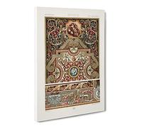 A 17Th Century Pattern By Albert Racinet Canvas Print | Gallery Wrapped 30mm Frame Wall Art | 24x16 inches | Ready to Hang | Retro Abstract Picture | Living Room Bedroom Lounge Office