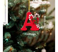(A) 1pc Christmas Decoration Signboard 2D Flat Design 26 Letter Pendant Ornament for Home, Office, Christmas Gift and Tree Arrangement Props,
