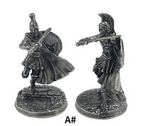 (A) 1pcs Ancient Spartan Rome Soliders Figurines Miniatures Vintage Metal Soldiers Statue Desktop Ornament Gift