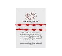 (A) 2 Pcs Lucky Red String Bracelet Kabbalah Amulet 7 Knots Protection Rope Gift