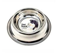 A 2 Z Dog Bowl Stainless Steel Heavy Duty Anti Skid Portable Feeder Bowl Rubber Feet Multi-Purpose Food Water Feeding Dish Large Or Small Dogs Puppy Cats Hamster Approx 850ml (Pack Of 1)