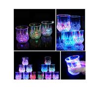 (a-2pcs) 200ml LED Flashing Cup Wine Beer Whisky Mug Transparent Water Beverage Drinking Glass Mug Glowing Cup Party Decorative Supplies