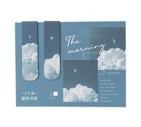 (A) 2Pcs Magnetic Bookmark Romantic Cloud Sky Landscape Simple & Literary Book Marker Clip for Book Lover Cute Book Paging Marker Magnet to Locate