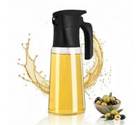 A 300 ml glass olive oil spray bottle, featuring both continuous spray and precise dosage control, is a practical tool for the kitchen and air fryer, suitable for salads, frying, and grilling. (Black)