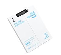 A 4 Clipboard Folder with Metal Clip & Protective, White | Opening Writing Board, Covered Loose Paper Sheet Edges to Help Limit Curled Corners, Upright Document Display