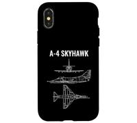 A-4 Skyhawk American Plane Blueprint Diagram Case for iPhone X/XS