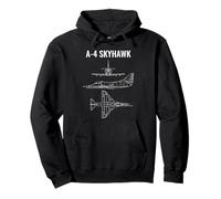 A-4 Skyhawk American Plane Blueprint Diagram Pullover Hoodie
