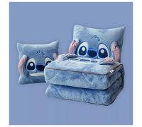 (A 40*40cm (Open 105*145cm)) Stitch 2 in 1 blanket pillow - soft throw winter blanket, lilo and stitch gift