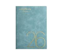 A 5 2026 Journaling Notebook Leather Calendar Planner, Blue | Leather Calendar Planner for Students and Workers, Daily and Commuting Notes for Travel