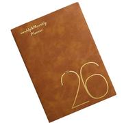 A 5 2026 Journaling Notebook Leather Calendar Planner, Brown | Leather Calendar Planner for Students and Workers, Daily and Commuting Notes for Travel