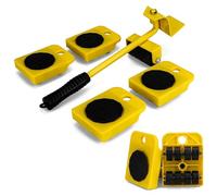 A 5-piece set of moving artifacts for moving heavy objects, labor-saving moving tools, and furniture yellow