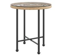 Dining Table Tempered Glass and Steel Table Black/Brown Multi Sizes vidaXL