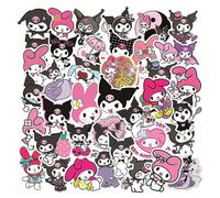 (A) 50pcs Cinnamoroll Sanrio Kuromi Stickers Decal For Laptop Water Bottle Skateboard Decor