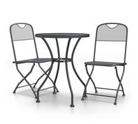 vidaXL 3 Piece Garden Dining Set Expanded Metal Mesh Anthracite, Grey