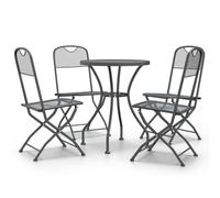 (Ã? 60 cm table/5) vidaXL Garden Dining Set Expanded Metal Mesh Patio Table Multi Sizes 3/5 Piece