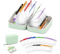 A 8 Waterproof Pill Organizer Set with 14 Color-Pill Pouches, 7-14 Day Travel Pill Organizer, Reusable Travel Medicine Organizer, Zippered Pill Storage for Fish Oils, Vitamins (Green)