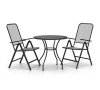 (Ã? 80 cm table/3) vidaXL Garden Dining Set Expanded Metal Mesh Patio Table Multi Sizes 3/5 Piece
