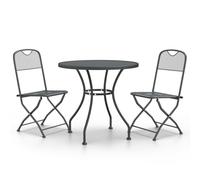 (Ã? 80 cm table/3) vidaXL Garden Dining Set Expanded Metal Mesh Patio Table Multi Sizes 3/5 Piece
