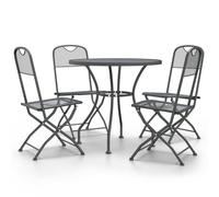 (Ã? 80 cm table/5) vidaXL Garden Dining Set Expanded Metal Mesh Patio Table Multi Sizes 3/5 Piece