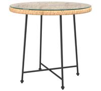 (Ã? 80 x 74 cm) vidaXL Dining Table Tempered Glass and Steel Table Black/Brown Multi Sizes