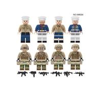 (A) 8PCS Navy Soldier Marine Warfighter Occupational Small Particle Building Block Toy Set