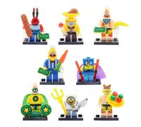 (A) 8Pcs/Set SpongeBob Minifigures Building Blocks Model Toys Kids Gift