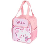 A/A Kawaii Insulated Lunch Bag for Girls Cute Lightweight Lunch Tote Bag for Kids Teens School Outdoor Travel (Pink)