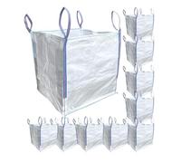 A&A SUPPLIES UK - 1 Tonne Builders Bag 85 x 85 x 85cm FIBC Bulk Jumbo Ton Bags Garden Waste Sack Rubbish Heavy Duty Industrial Woven Material Skip Storage (10 Bags)