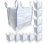 A&A SUPPLIES UK - 10 x 1 Tonne 90x90x90cm FIBC Bulk Builders Bag Garden Waste Heavy Duty Industrial Strong Woven Material Dumpy Jumbo Sacks Ton by A&A Supplies (10 Bags)