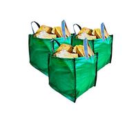 A&A SUPPLIES UK - 3 x Garden Waste Bags - 90 Litre - Sacks - With Bottom Handles - 45x45x45cm - Heavy Duty Garden Recyclable for Grass Leaves Storage