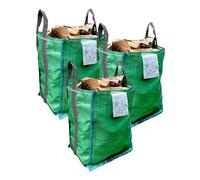 A&A SUPPLIES UK - 3 x STRONG - Garden Waste Bags - 120 Litre - Heavy Duty Garden Green Waste Sacks - Industrial Fabric with Handles Reusable for Waste Grass and Leaves (3)