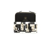 A&A Tournament Chess Set / 20''x20'' Foldable Silicone Chess Board / 3.75'' King Height Plastic Quadruple Weighted Classic Staunton Pieces/Storage Bag