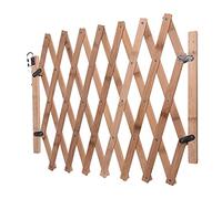 A/A Wooden Retractable Dog Fence, Portable Pet Divider Gate, Expending Dog Guardrail, Pet Safety Fence, Folding Sliding Door, Indoor/Outdoor