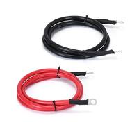 A ABIGAIL 2 AWG Battery Cable 2 Gauge Pure Copper Battery Inverter Cables with 3/8 in Lugs Both Ends Power Inverter Wire Set for Automotive Solar Power Inverter Marine Boat RV Car Motorcycle (4FT)