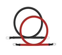 A ABIGAIL 2 AWG Battery Cable 2Gauge Pure Copper Battery Inverter Cables with 3/8 in Lugs Both Ends Power Inverter Wire Set for Automotive Solar Power Inverter Marine Boat RV Car Motorcycle (3FT)