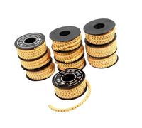 A ABSOPRO 10 Pcs Yellow Flexible PVC Number 0-9 Print 1.5mm2 Wire Cable Markers Tag Item Replacement