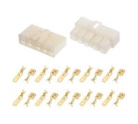 A ABSOPRO 10 Pin Car Electrical Wire Connector Plug Kits Waterproof 6.3 Series Male Female Cable Terminal Housing Plastic Copper Beige