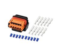 A ABSOPRO 10 Pin Headlight Repair Connector Plug 1.5mm Series Female Wire Terminal Connector for Renault Plastic Black Orange 1 Set