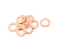 A ABSOPRO 10pcs 10mm x 16mm x 1mm Flat Ring Copper Crush Washer Sealing Gasket Fastener Item Replacement