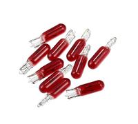 A ABSOPRO 10pcs DC 12V T5 W1.2W LED Dashboard Light Red for Car Internal | Plastic, for T5 17 18 27 37 58 70 73 74 79 85 86 206 207 286 306 307 308 406 407 2721