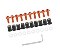 A ABSOPRO 10pcs M5 Motorcycle Windscreen Screw Fairing Windscreen Bolt Orange Item Replacement